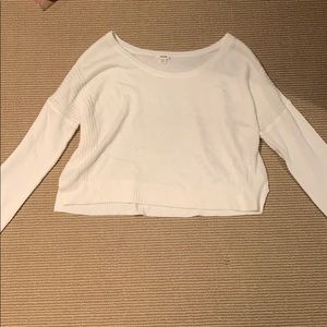 White garage cropped sweater